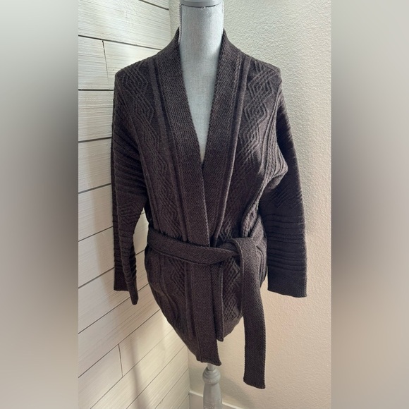 Vici Charcoal Grey Knit Wrap Cardigan Sweater - Picture 1 of 8